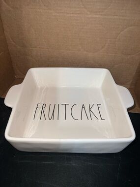 Rae Dunn White Ceramic FRUITCAKE Casserole Dish
